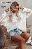 Lubintang INSPIRED Womens Long Sleeve Sweater women Crochet Hollow Out Lightweight Knit Pullover Jumper women Tops 2024