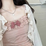 Lubintang Candy Color Crop Top Women Japanese Lolita Sweet Tank Boe Ruffle Short Tee Shirt All Match Cute s 2024