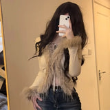 Lubintang Women's Cardigan Sweater Y2K Girl Punk Hip Hop Street Wool Knit  Loose Gothic Top long sleeve Cardigans mujer