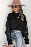 Lubintang INSPIRED Womens Long Sleeve Sweater women Crochet Hollow Out Lightweight Knit Pullover Jumper women Tops 2024