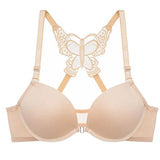 Lubintang Underwear Women Bra Front Buckle Backless Butterfly Decoration Sexy Push Up Bras Adjustable Straps Bralette Lingerie