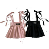 Lubintang Cute Lolita Lace Short Suspender Skirts Kawaii Pleated Mini Sling Skirt Summer Dress Vestidos De Mujer