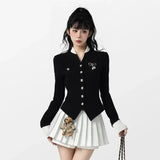 Lubintang Vintage Two Piece Set Women Japanese Short Blazer Coat+mini Skirt Suit Female Casual Korean Fashion Sexy Kawaii 2024