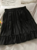 Lubintang Women's Summer Sexy High Waist Slim Pleated A Line Mini Skirts Korean Fashion Casual Short Black White Skirt Alt Clothes Female