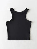 Lubintang Summer Women Solid Knit Short Tank Tops Strethy Cropped Camis