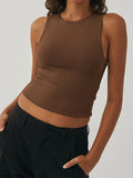 Lubintang Tight Bottomed Shirt With Round Neck Racerback Top