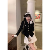 Lubintang Vintage Two Piece Set Women Japanese Short Blazer Coat+mini Skirt Suit Female Casual Korean Fashion Sexy Kawaii 2024