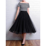 Lubintang Tulle Skirt Women Streetwear Elastic High Waist Mesh Pleated Skirts Summer Elegant Korean A Line Office Ladies Skirt New