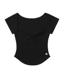 Lubintang Square Collar Ruched All-match Knitted T-shirts Y2k E-Girl Slim Fit Tops Women 2024 Summer New Short Sleeve Tee Shirt