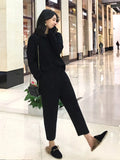 Lubintang Women Two Piece Knitted Sweater Sets Winter Tracksuit Spring Autumn Fashion CHIC Sweatshirts Outwear Pant Suit Female