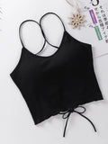 Lubintang Women Halter Tops Backless Bandage Sexy Crop Tops Women Lingerie Tops Padded Cotton Tank Tops Cropped Feminino Summer