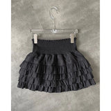 Lubintang Y2k Ruffles Mini Skirts Women Sweet Kawaii High Waist Lace A Line Skirt Summer Korean Fashion Black Ball Gown Skirts