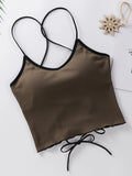 Lubintang Women Halter Tops Backless Bandage Sexy Crop Tops Women Lingerie Tops Padded Cotton Tank Tops Cropped Feminino Summer