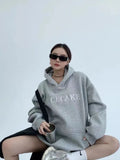 Lubintang Chic Fashion Floral Embroidery Hoodies Women Coats Autumn Casual Loose All Match Hooded Pullover Outerwear Tops Mujer