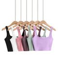 Lubintang Summer Women Sexy Sleeveless Tops Fashion Short Square Collar Tank Tops 6 Colors