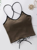 Lubintang Women Halter Tops Backless Bandage Sexy Crop Tops Women Lingerie Tops Padded Cotton Tank Tops Cropped Feminino Summer