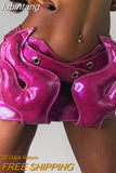 lubintang Sexy PU Leather Solid Mini Skirt Women Summer 2023 y2k Clothes Party Night Club Streetwear Skirt Festival Outfit 914 1006