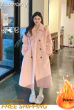 Lubintang Warm Long Faux Fur Overcoats Winter Imitate Mink Plush Chaquetas High Quality Women Coats Luxury Elegant Furry Jackets