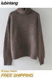 lubintang Winter casual cashmere oversize thick Sweater pullovers Women 2023 loose Turtleneck women's sweaters jumper