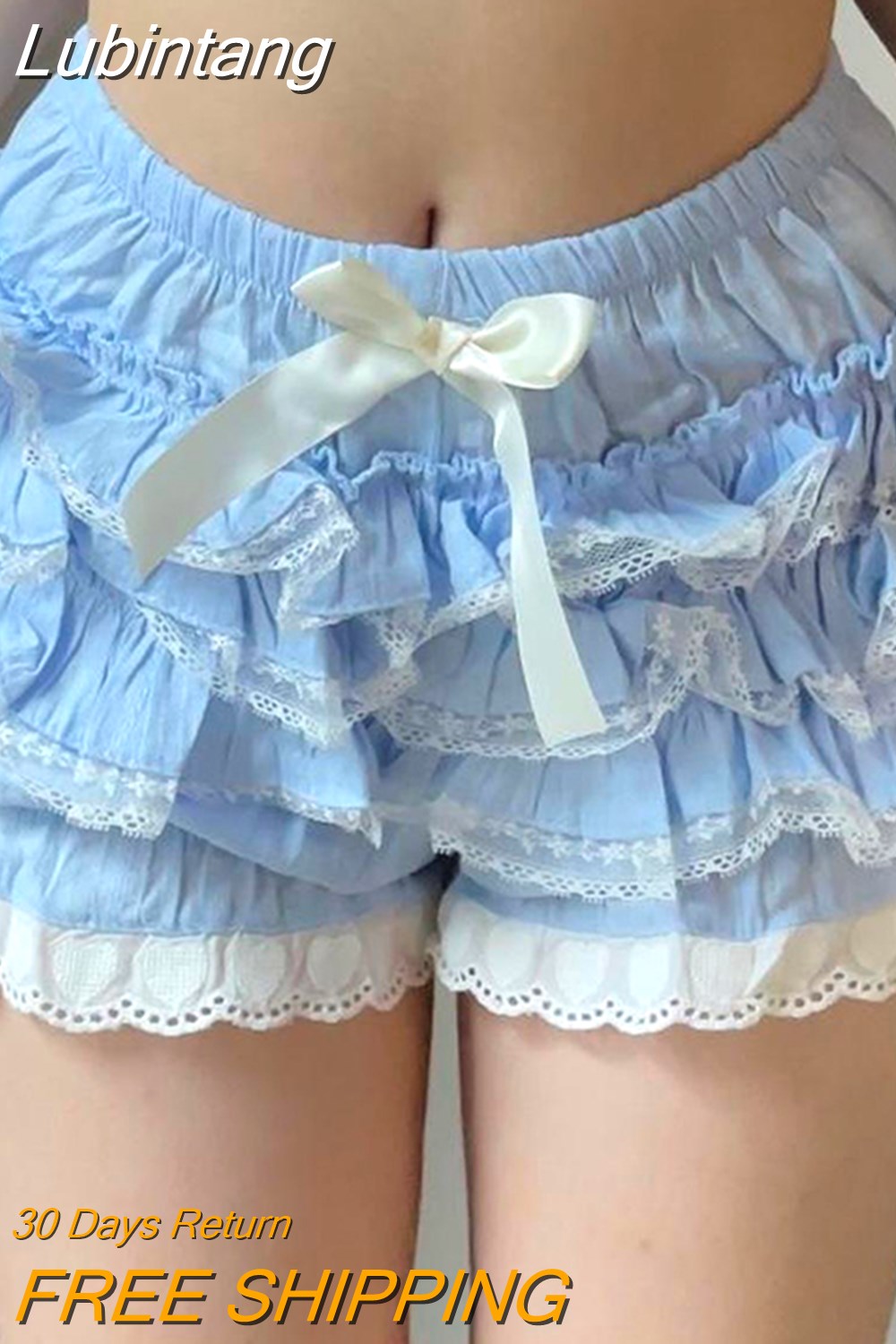 Harajuku Kawaii Fashion Fairycore Corset Lacing Ruffle Shorts