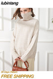 lubintang Winter casual cashmere oversize thick Sweater pullovers Women 2023 loose Turtleneck women's sweaters jumper