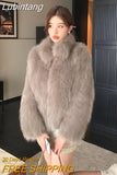 Lubintang Winter Faux Fox Fur Coats Thicken Warm Luxury Chaquetas Fashion Loose Soft Furry Jacket Vintage Elegant Short Pele Casaco