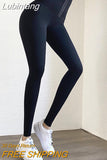 Lubintang Tights Fitness Workout Sport Leggings Pants Woman Fashion Zipper Design High Waist Tummy Control Skinny Active Yoga Pants