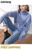 lubintang Winter casual cashmere oversize thick Sweater pullovers Women 2023 loose Turtleneck women's sweaters jumper