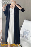 Lubintang 80kg Korean Long Sunscreen Cardigan Summer Casual Ice Silk Sweaters Female Mujer Long Sleeve Tops Women Fashion Coat New