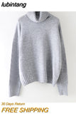 lubintang Winter casual cashmere oversize thick Sweater pullovers Women 2023 loose Turtleneck women's sweaters jumper