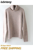 lubintang Winter casual cashmere oversize thick Sweater pullovers Women 2023 loose Turtleneck women's sweaters jumper