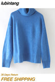 lubintang Winter casual cashmere oversize thick Sweater pullovers Women 2023 loose Turtleneck women's sweaters jumper