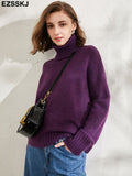 lubintang Winter casual cashmere oversize thick Sweater pullovers Women 2023 loose Turtleneck women's sweaters jumper