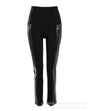 Lubintang Tights Fitness Workout Sport Leggings Pants Woman Fashion Zipper Design High Waist Tummy Control Skinny Active Yoga Pants