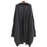 Lubintang 4xl Knitted Long Cardigan Thick Women Elegant Sweaters Korean Casual Loose Coats Streetwear Knitwear Warm Outerwears