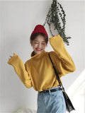 Lubintang Loose Knitted Tops Korean Long Sleeve Women Pullover Oversize 80kg Autumn Sweater Elegant Knitwears Bottoming Jumper