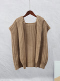 Lubintang Women Fashion Solid Hooded Sweater Vest Elegant Sleeveless Loose Knitting Cardigan 2023 Autumn Office Ladies Commute Streetwear