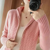 Lubintang Collar Knitted Long Sleeve Tops Loose Plus Size 4xl Cardigans Zipper Casual Sweater Korean Fashion Knitwears Outwears