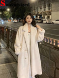 Lubintang Warm Long Faux Fur Overcoats Winter Imitate Mink Plush Chaquetas High Quality Women Coats Luxury Elegant Furry Jackets