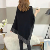 Lubintang Pullover Cloak Cape Bat Knitwear Diamond Inlaid Little Fragrant Sweater Irregular Coat Elegant Temperament Top