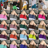 Lubintang Women High Waist Knitted Shorts Korean Streetwear Candy Colors Knitwear Baggy Pants Casual Loose Straight Trousers New