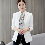 Lubintang Spring Summer New Fashion Thin Blazer Women Solid Korean Style CasualAll-Match Long Sleeve Red Jacket Women