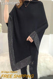 Lubintang Pullover Cloak Cape Bat Knitwear Diamond Inlaid Little Fragrant Sweater Irregular Coat Elegant Temperament Top