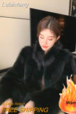 Lubintang Winter Faux Fox Fur Coats Thicken Warm Luxury Chaquetas Fashion Loose Soft Furry Jacket Vintage Elegant Short Pele Casaco