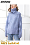 lubintang Winter casual cashmere oversize thick Sweater pullovers Women 2023 loose Turtleneck women's sweaters jumper