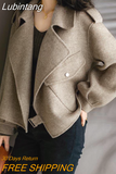 Lubintang Women Twill Woolen Jacket Short Coat