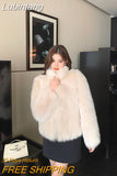 Lubintang Winter Faux Fox Fur Coats Thicken Warm Luxury Chaquetas Fashion Loose Soft Furry Jacket Vintage Elegant Short Pele Casaco