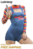 Lubintang Halloween Costumes for Women Scary Nightmare Killer Doll Wanna Play Movie Character Chucky Doll Costume Bodysuit